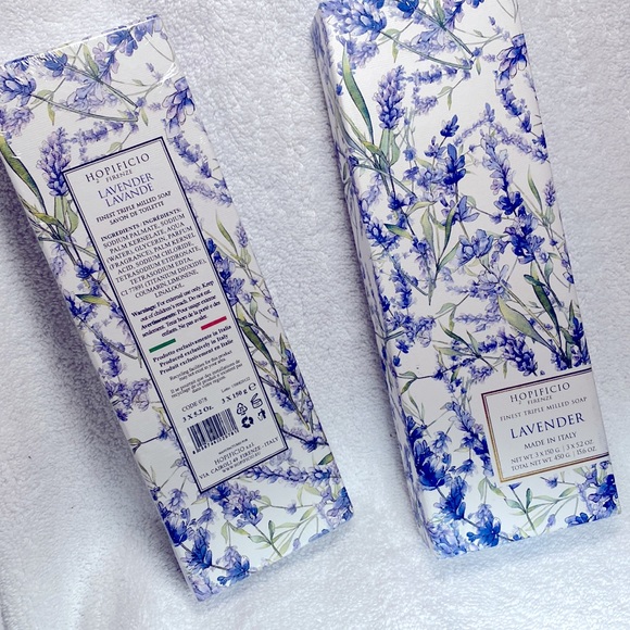 HOPIFICIO LAVENDER TRIPLE MILLED BODY SOAP MADE IN ITALY FIRENZE 3 5.2oz BARS - Picture 2 of 6